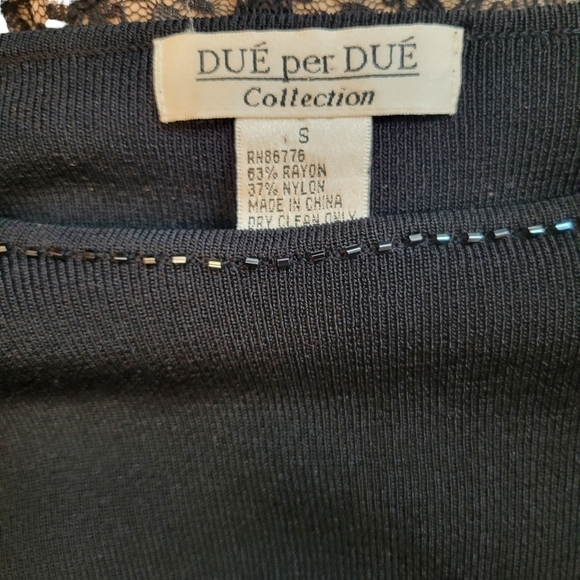 DUE per DUE Collection Beaded Sweater Black S - Picture 2 of 2